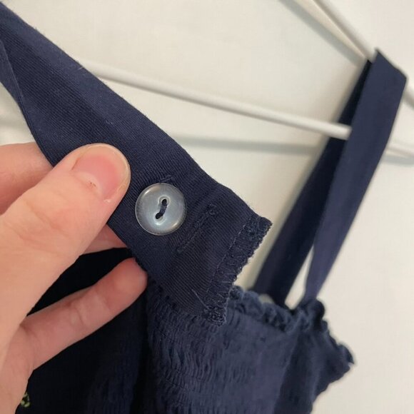 SPENSE Navy Blue Lime Green Fuchsia Smocked Tiered Dress Sundress PETITE Medium - Picture 13 of 14